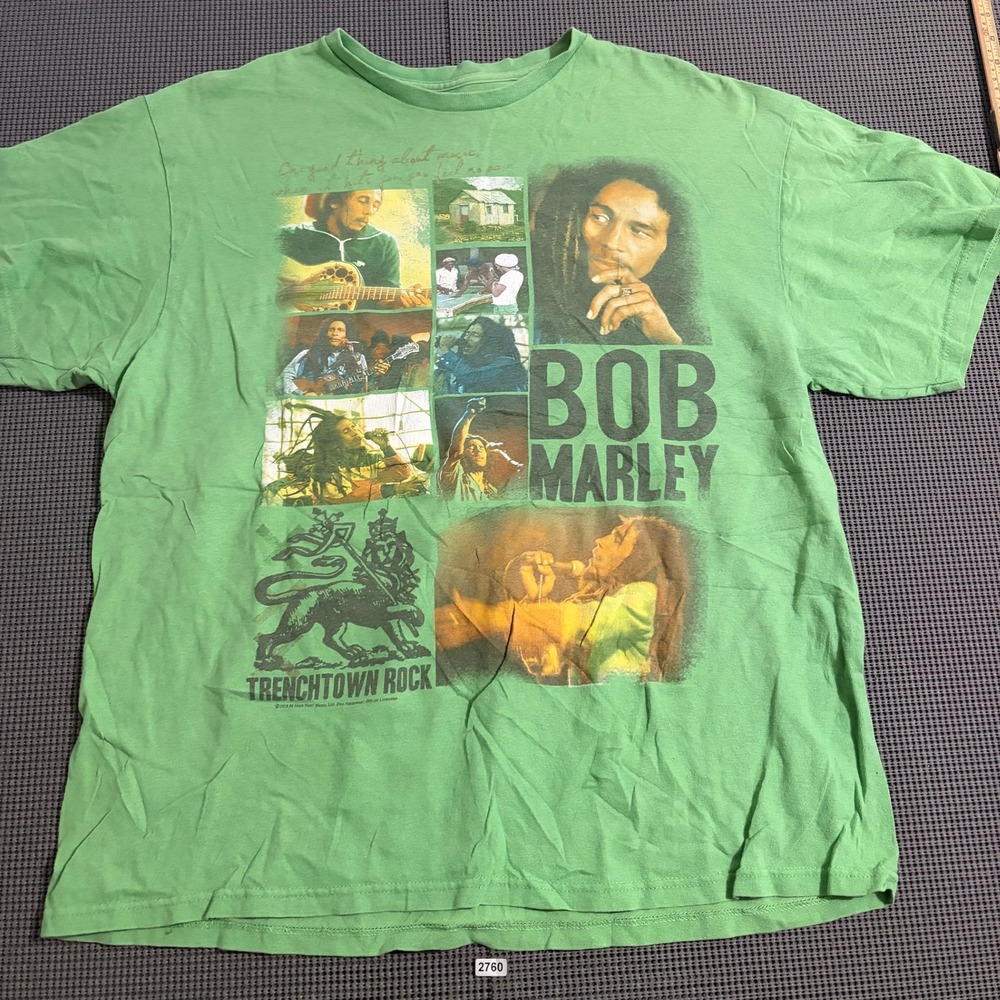 Zion Rootswear Bob Marley Trenchtown Rock T-Shirt Green XL